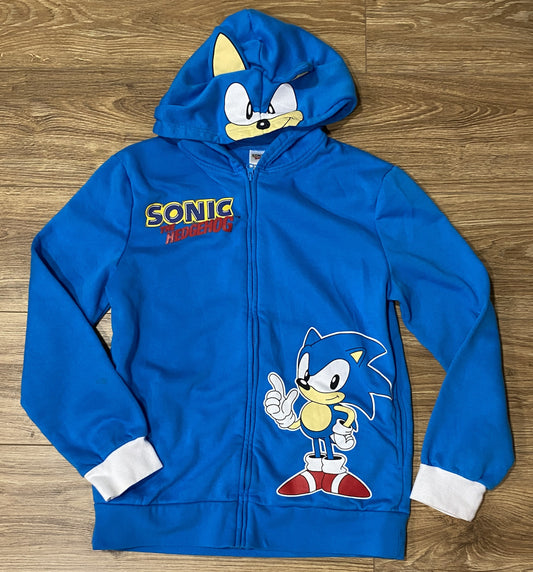 Seller #100 Boys Size 14/16 Sonic the Hedgehog Zip Up Sweatshirt