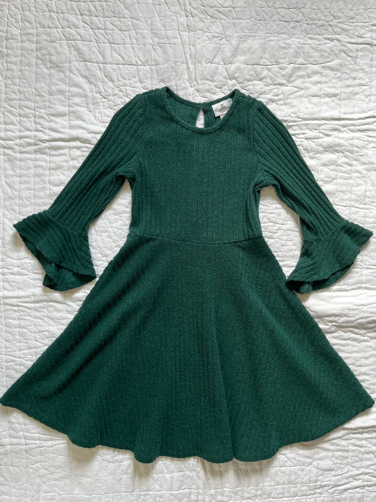 Seller #165 Girls Rare Editions Green Dress & Faux Fur Vest Size 10