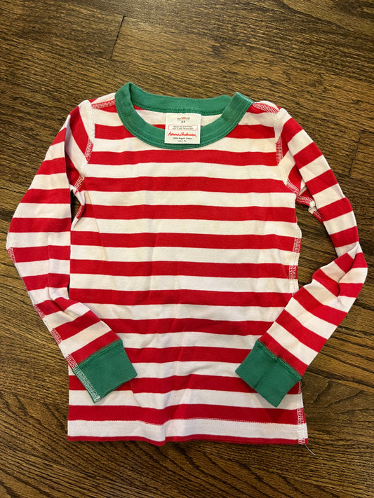 #67 Hanna Andersson Red Stripe Christmas Pajama Shirt 4T