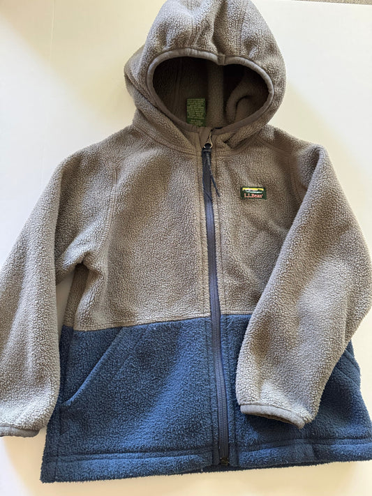 REDUCED #92 boys 4 t LL Bean navy gray zip up hooded fleece jacket