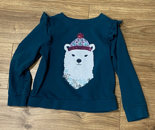 Seller #100 Girls Size 6 Jumping Beans Softest Fleece Winter Polar Bear Sweatshirt
