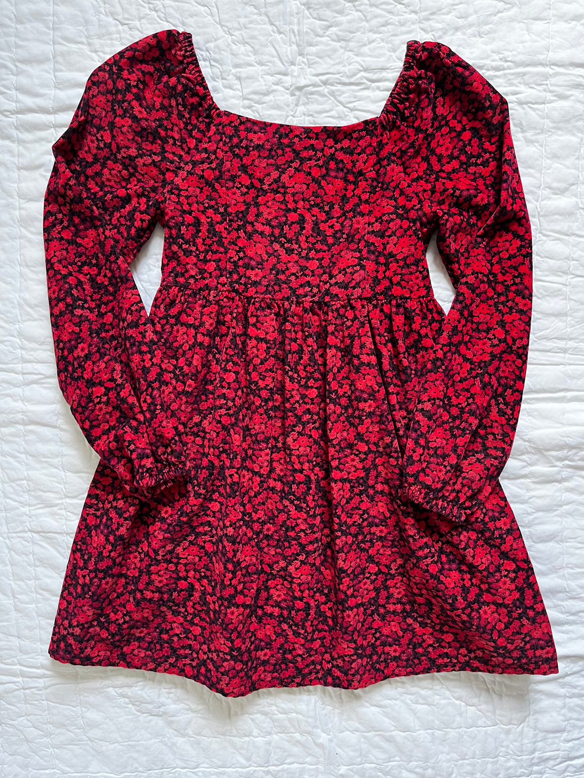 Seller #165 Girls Gap Kids Red Floral Corduroy Dress Size L (10)