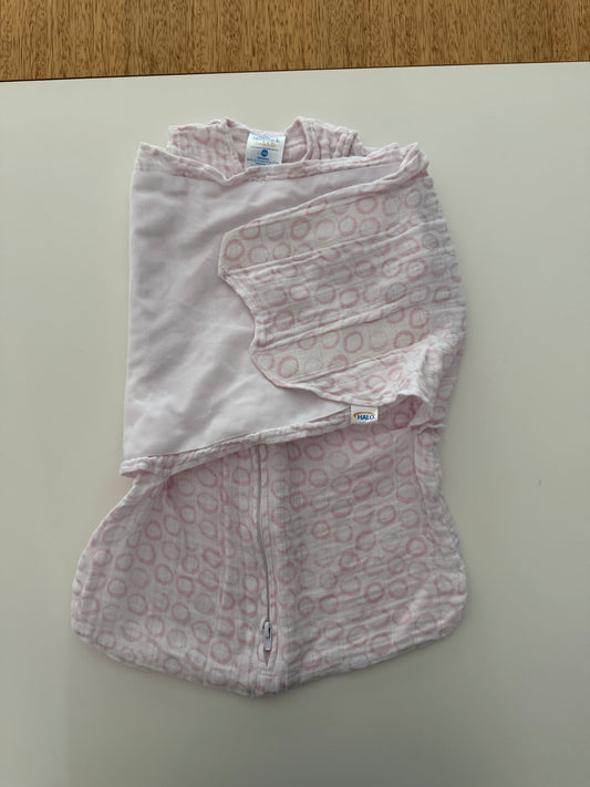 #117, Size newborn, Halo pink Sleep Sack Swaddle, VGUC