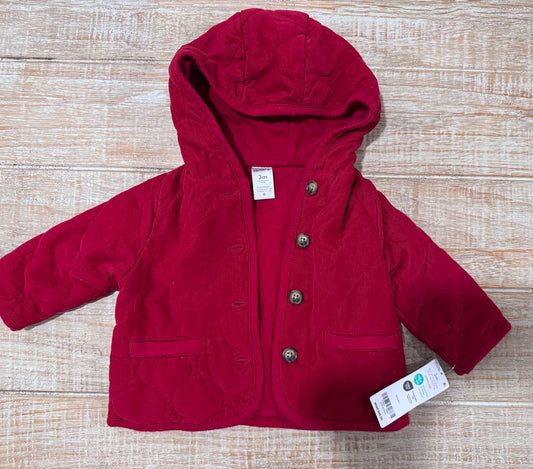 #108 Baby Corduroy Hooded Quilted Jacket Size 3-6M NEW
