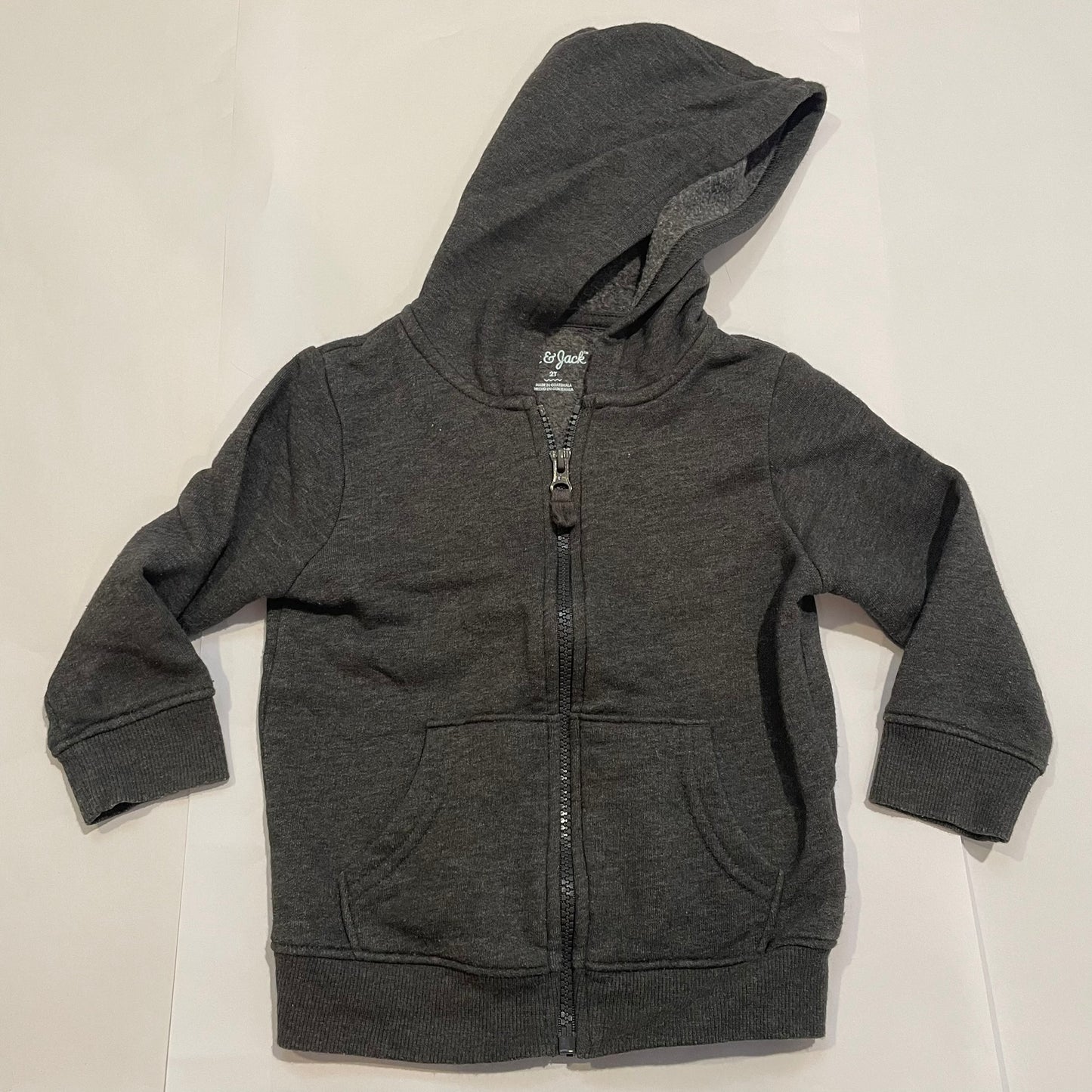 #126 Boys Cat & Jack Gray Zipup Sweatshirt 2T GUC