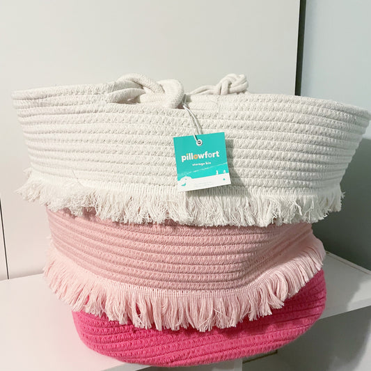 #118 | Pillowfort Pink Fringe Large Basket