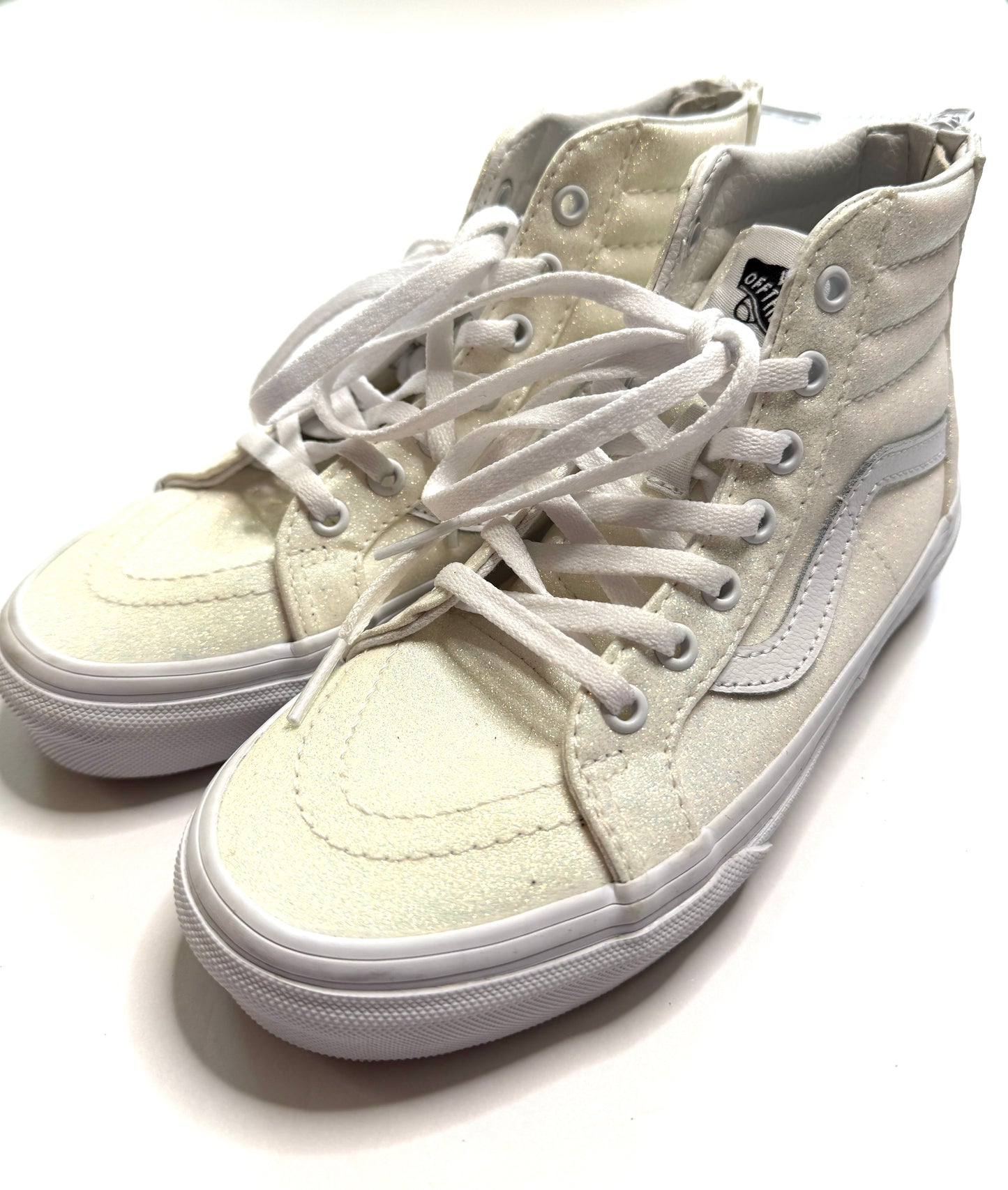 Seller 89 Girls Size 2 Vans White Sparkle NWOT