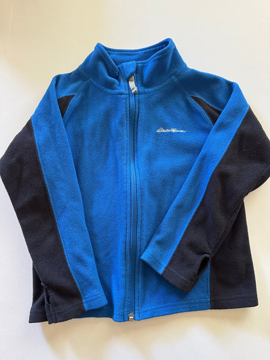 REDUCED #92 Boys 6 fleece zip up jacket blue and black Eddie Bauer