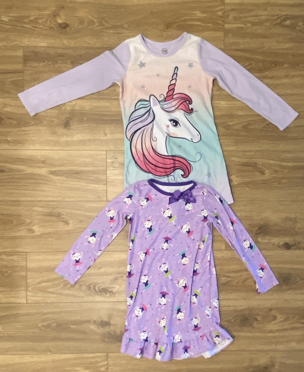 Seller #100 Girls Size 7/8 Nightgown Bundle Purple Ballerinas and Unicorns