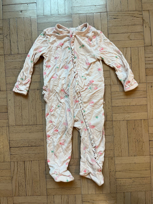 #195 Angel Dear Flamingo Girls 3-6 month Sleeper with Mitten Cuffs