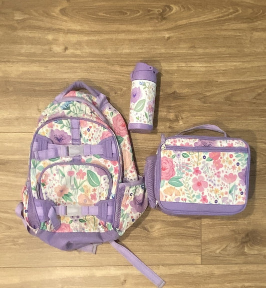 Seller #100 Girls Small MacKenzie Pottery Barn Backpack with Matching Waterbottle and Lunch Box