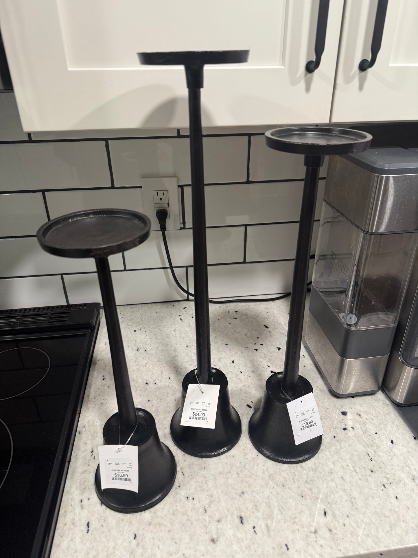 Seller #30 Set of 3 Pillar Candle Holders - NWT