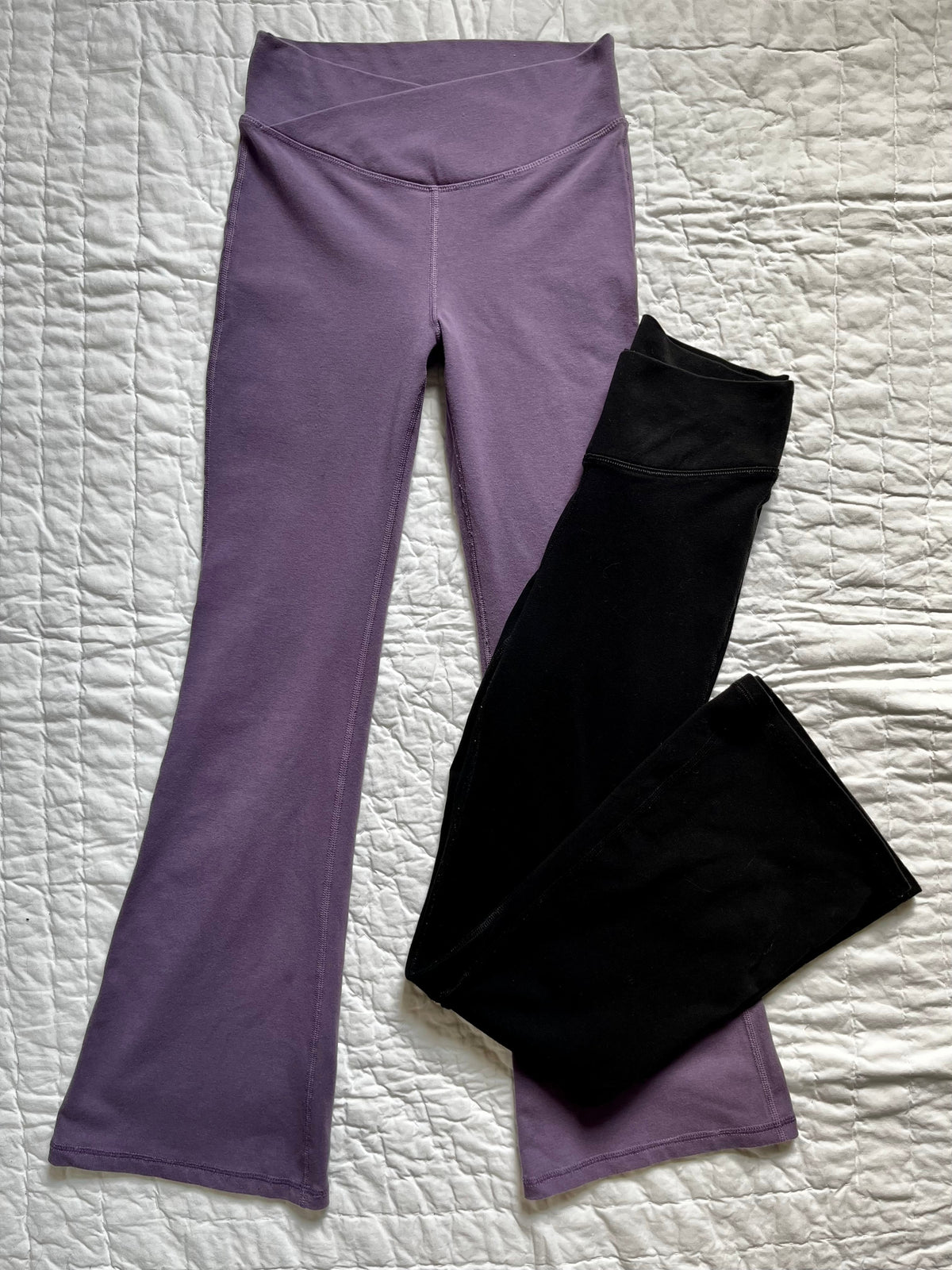 Seller #165 Girls Old Navy Active Powerchill High Rise Flare Pants Size L (10-12)- 2 Pack Black and Purple