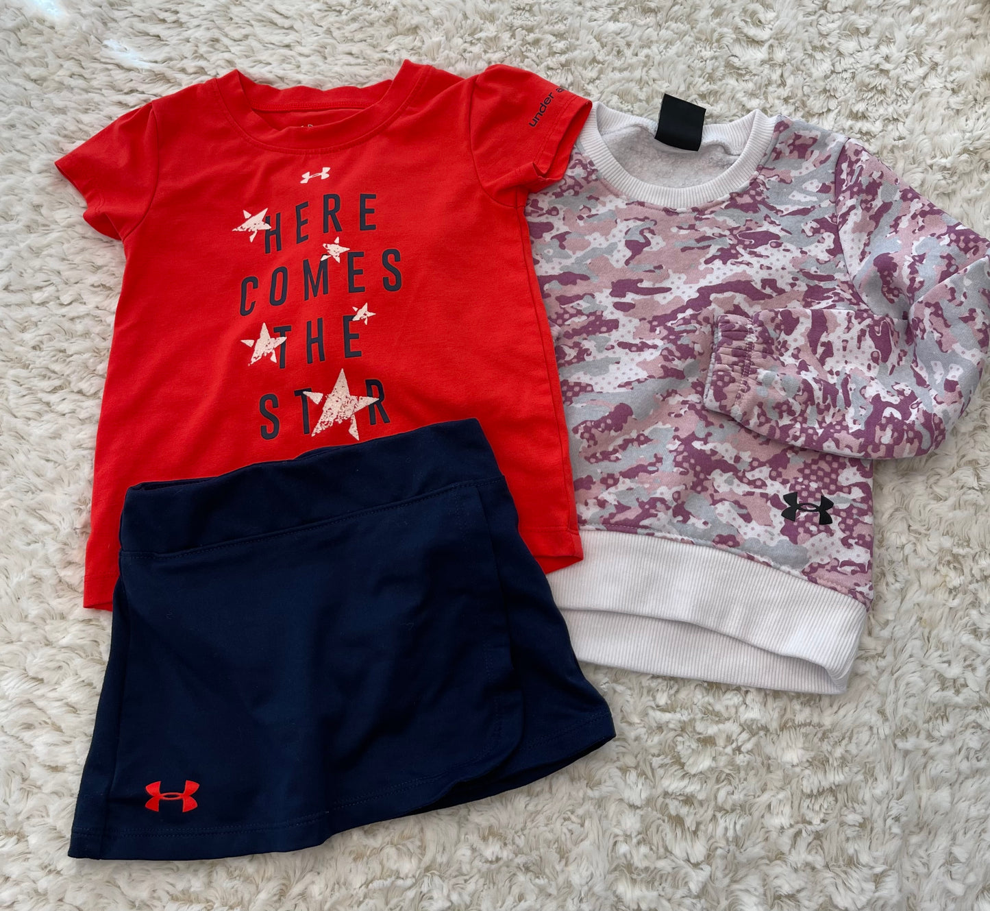 24 months under armour lot. Crewneck is nwot (both fit like a 2t imo)