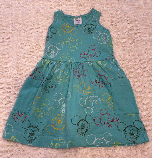 2t Hanna Andersson Mickey Mouse dress. EUC other than small water spot