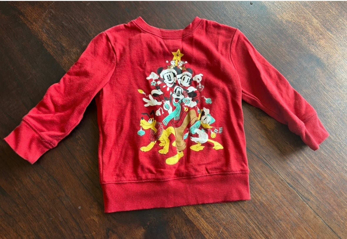 #44 Toddler 2T Mickey Holiday Sweatshirt Jumping Beans