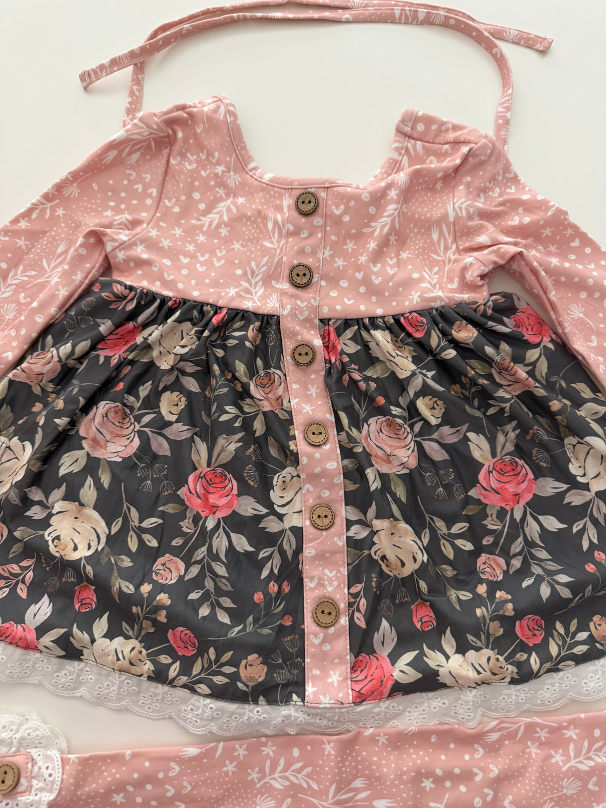 #117, Girls 2T, Cheeky Plum flower print playset, New