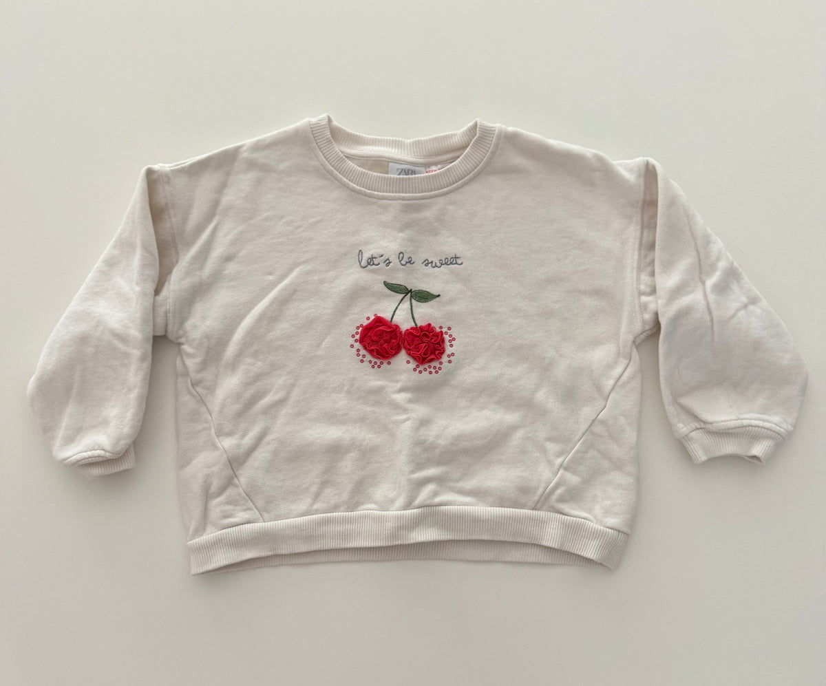 #117, Girls 5, Zara cherry sweatshirt, VGUC