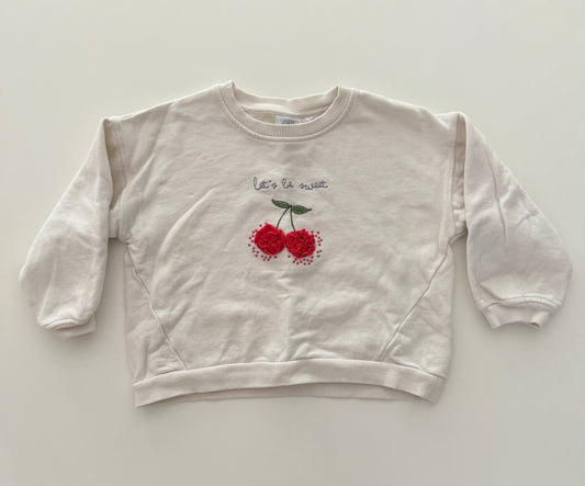 #117, Girls 5, Zara cherry sweatshirt, VGUC