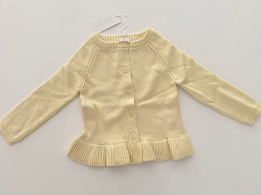 #117, Girls 2T, Jamie Kay butter yellow knit sweater, New