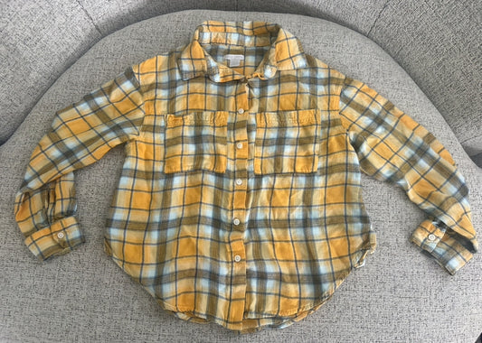#77 EUC Girls Plaid Button-Up, 10/12
