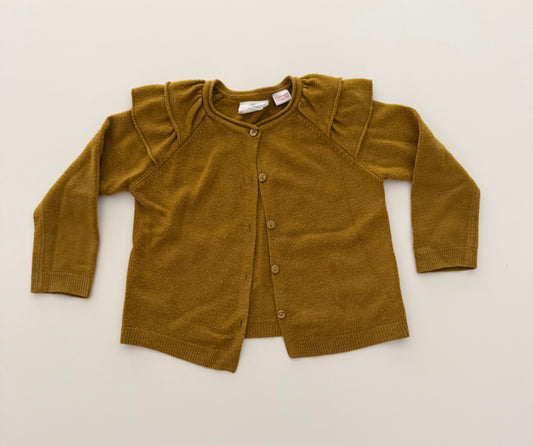 #117, Girls 24M, Zara mustard yellow button down sweater, GUC