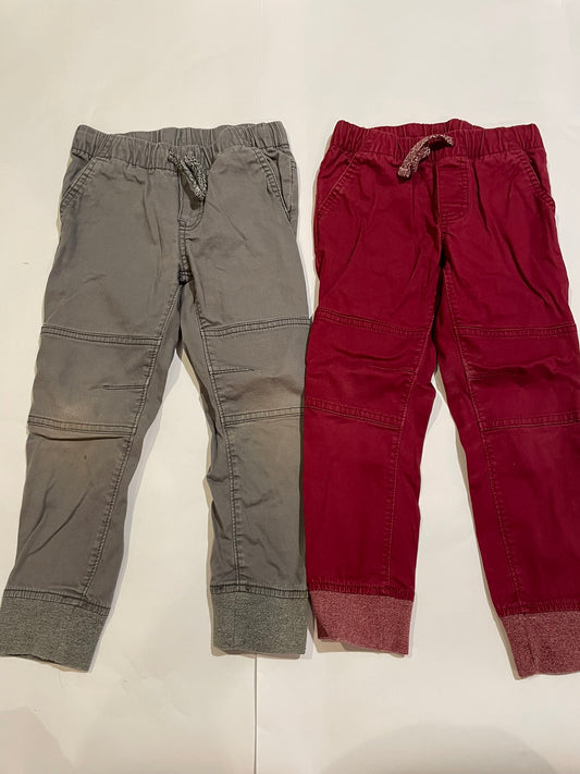 #126 Boys Cat & Jack Set 2 Pants 4T Gray & Red Pants GUC