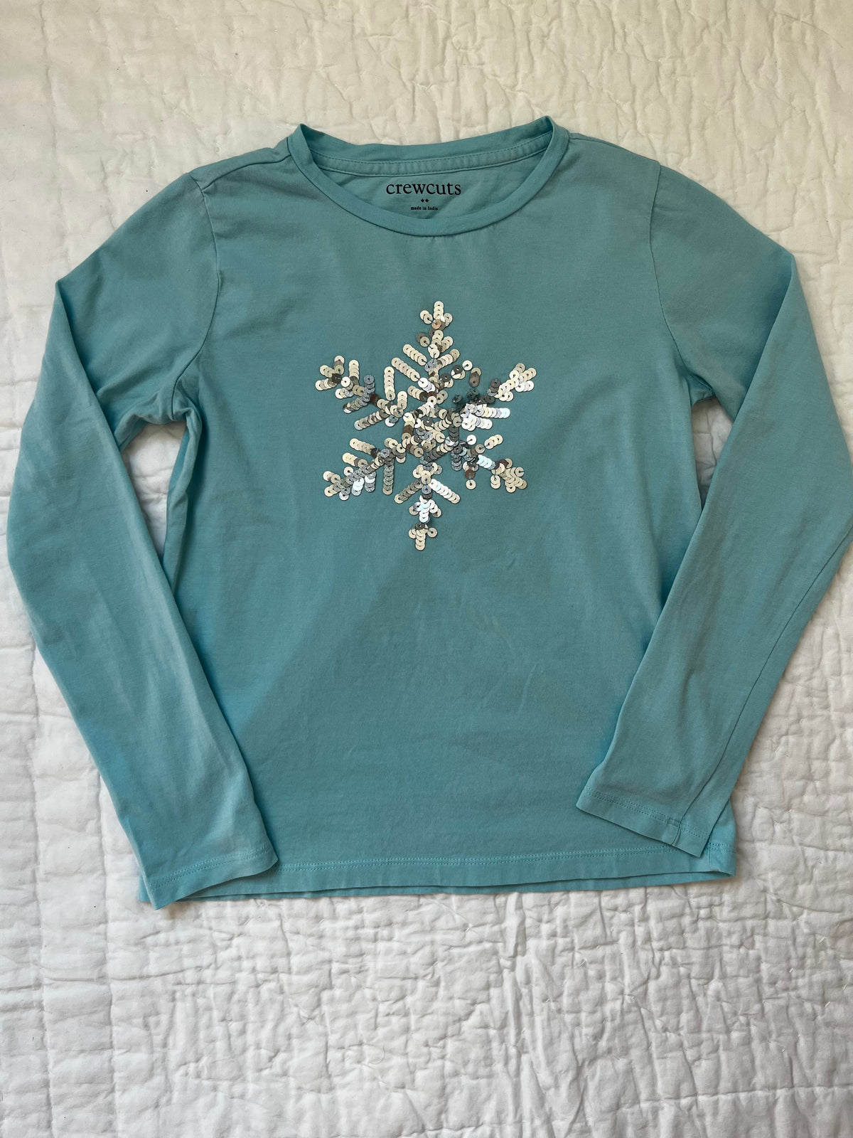 Seller #165 Girls Crewcuts Blue Snowflake Shirt Size L (10-11)