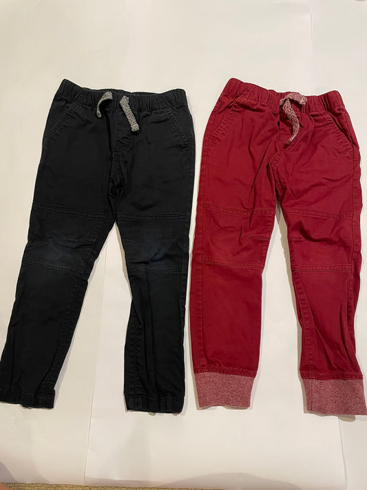 #126 Boys Cat & Jack Set 2 Pants 4T Black & Red Pants GUC
