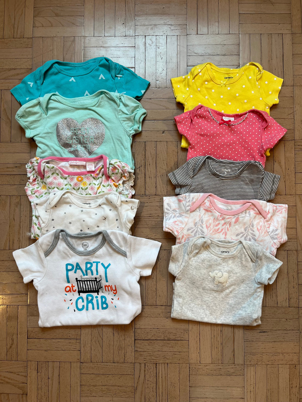 #195 3 month Onesie Bodysuit Bundle, 10 total