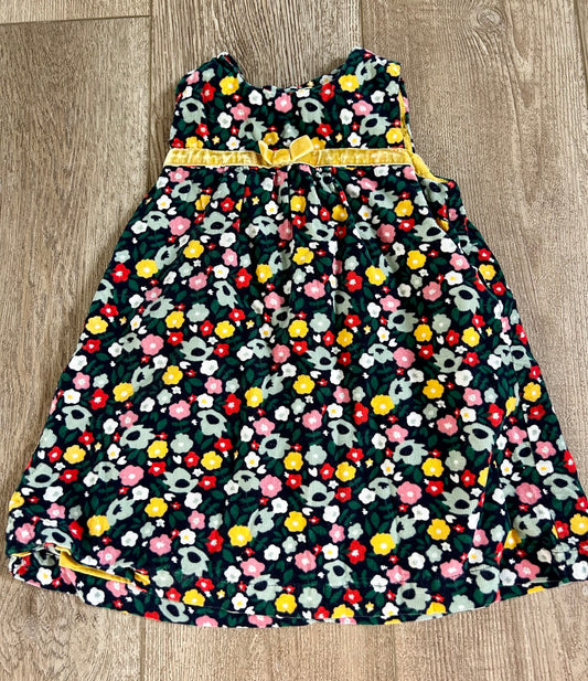 Boden 12-18m Floral Corduroy Dress