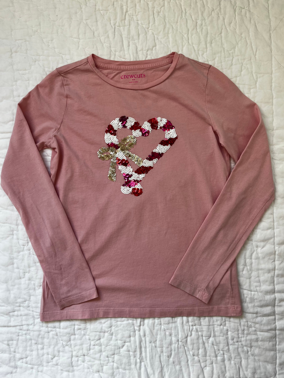 Seller #165 Girls Crewcuts Pink Candy Cane Shirt Size L (10-11)