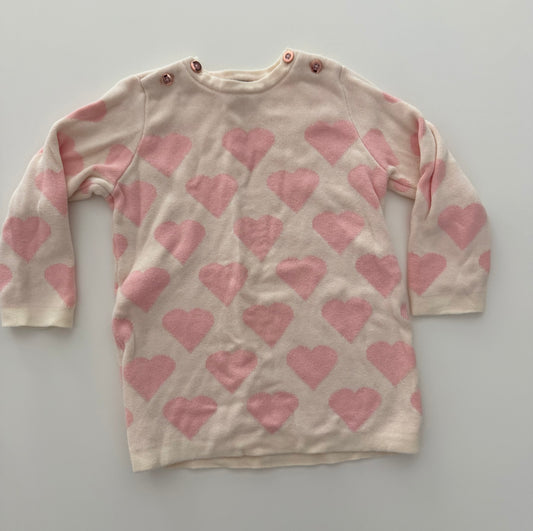 #117, Girls 18M, SweetHoney heart sweater, VGUC