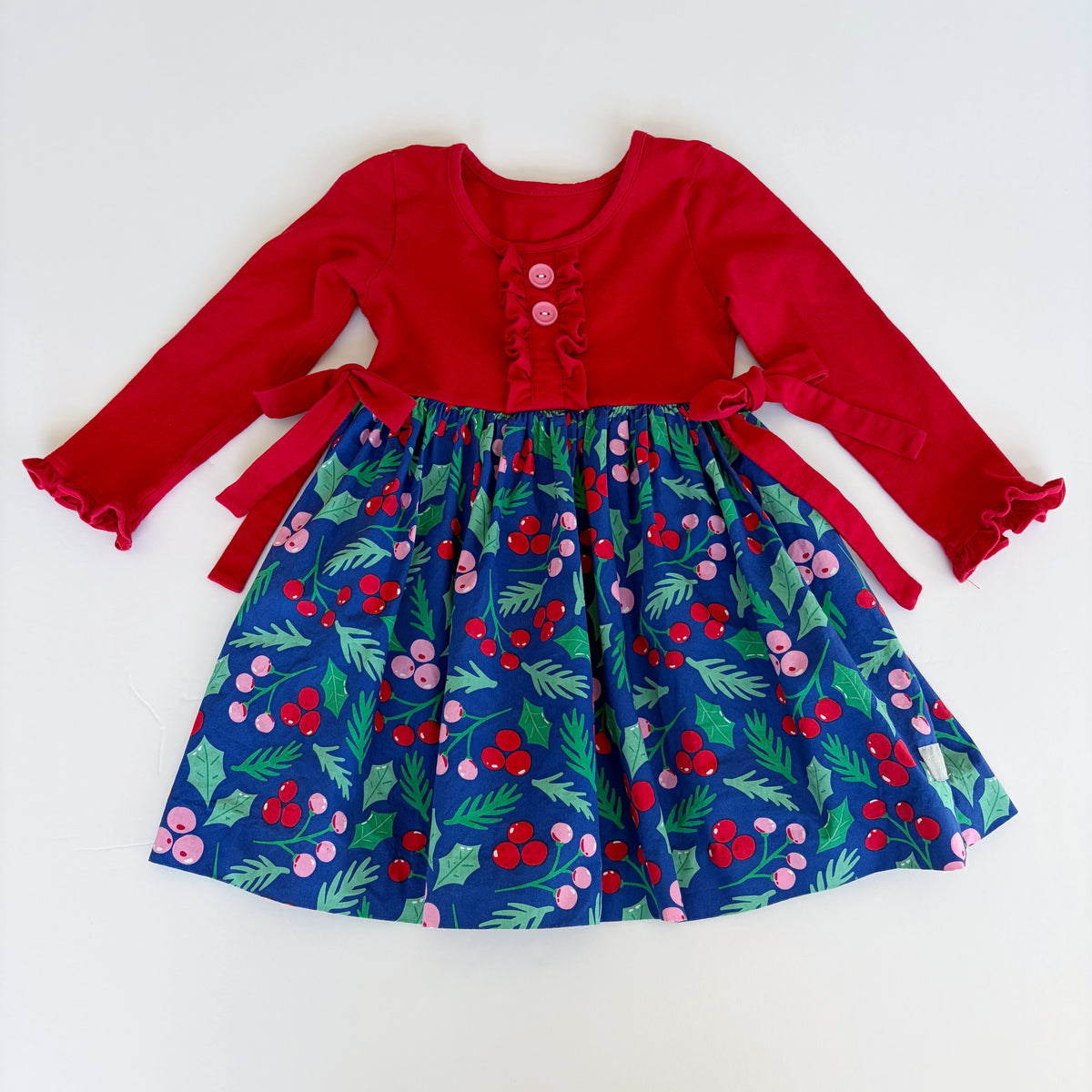 #96 | Girls Size 4-5 Eleanor Rose Holly Christmas Dress