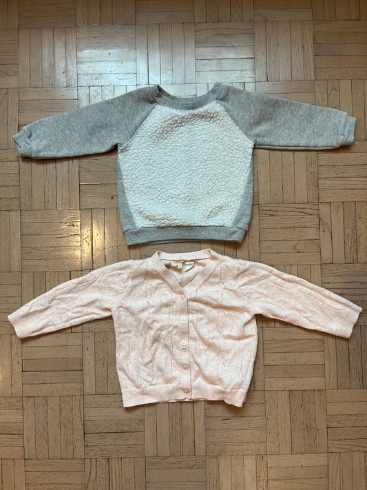 #195 Girls EUC 12-18 Month Kitten Baby Gap Sweater plus cozy Carters 18 Month Sweater