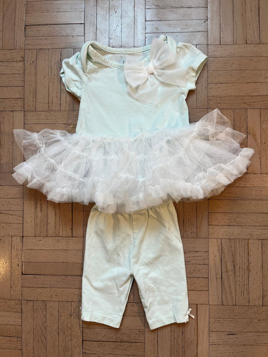 #195 Girls 0-3 month Pastel Green Tulle outfit