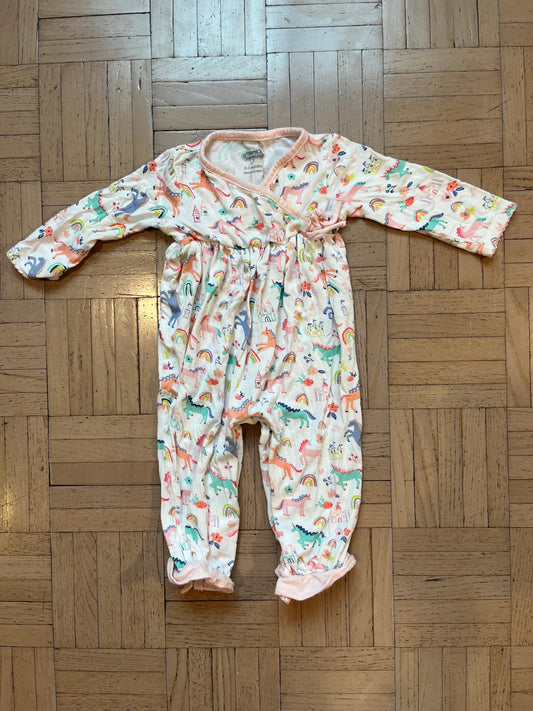 #195 Girls Mud Pie 0-3 month Unicorn Rainbow outfit