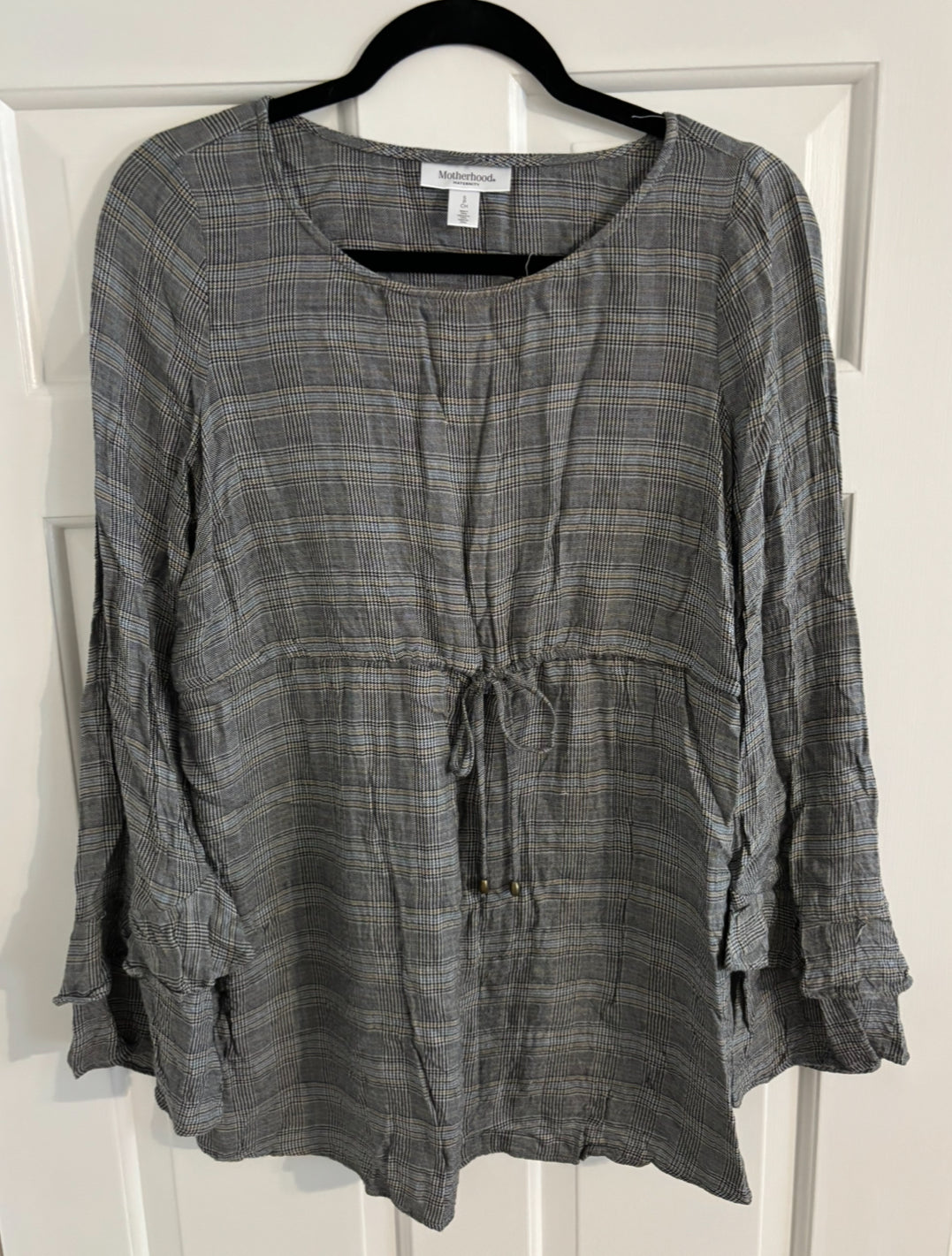 Motherhood Maternity Plaid Print Top Size Small