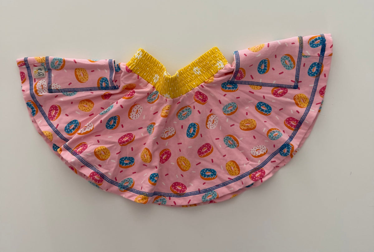 #117, Girls 12M, Wild Flowers pink donut skirt, EUC