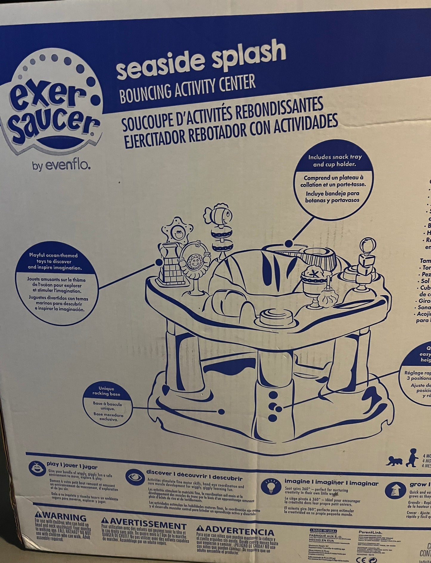 REDUCED ExerSaucer Seaside Splash Activity Center. NEW IN BOX (PPU in Norwood ONLY)