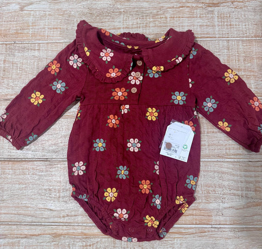 #108 Little Co. Fall Ruffle Bubble Romper 6M NEW