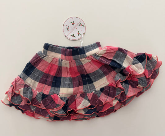 #117, Girls 12M, SweetHoney plaid ruffle skirt, New