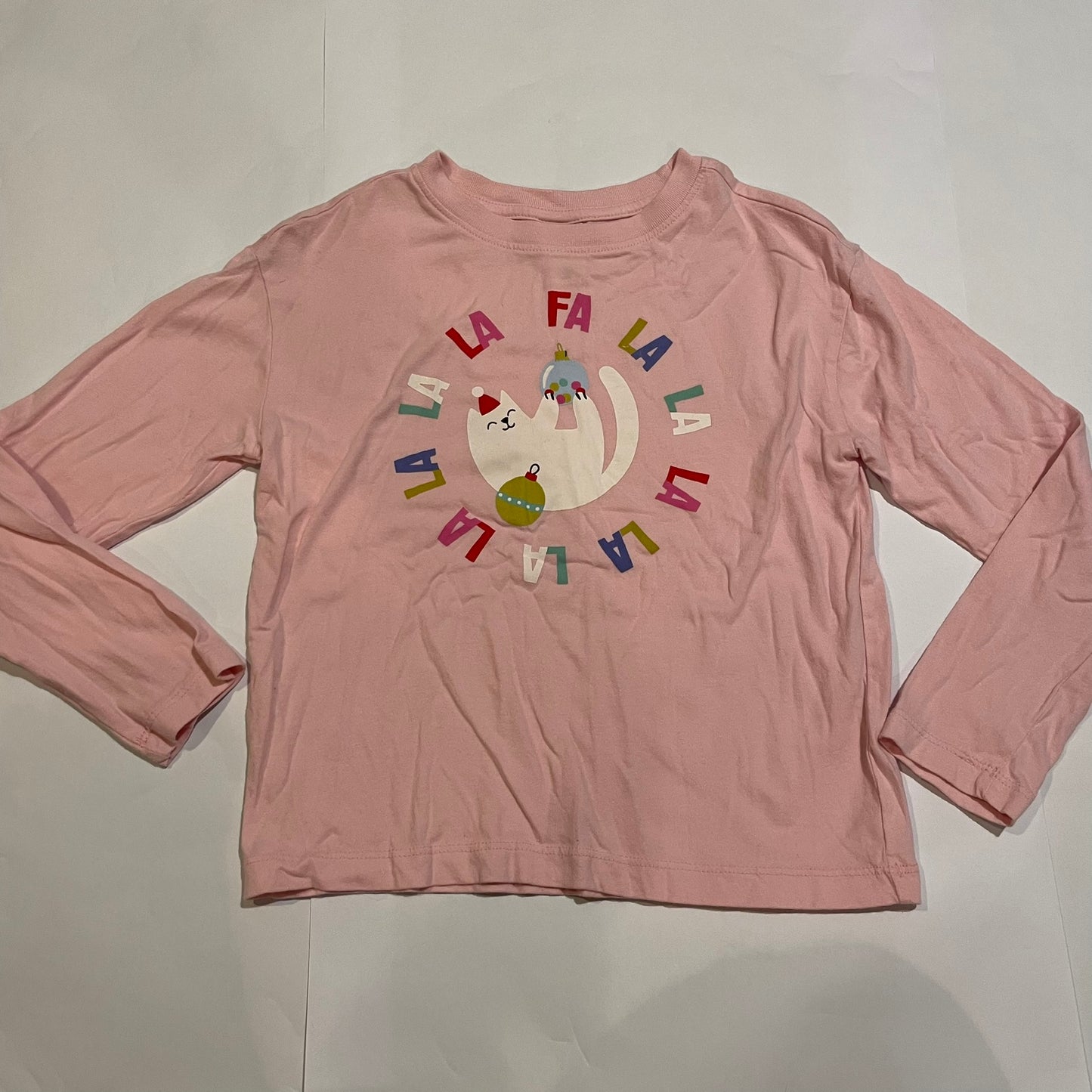 #126 Girls Hanna Andersson Fa La La LS Shirt 120 (6-7) EUC