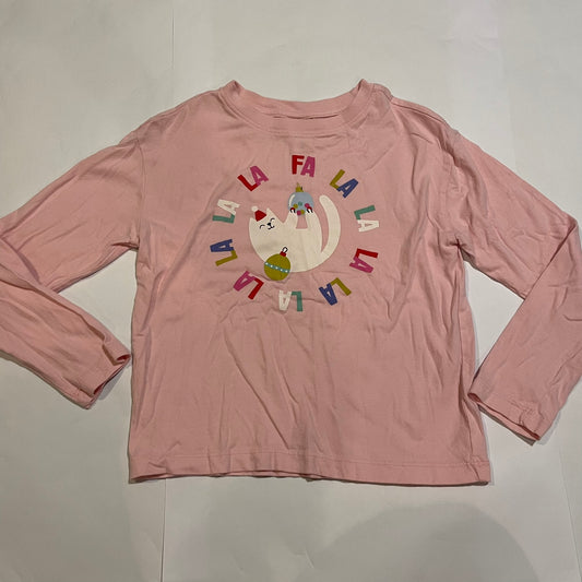 #126 Girls Hanna Andersson Fa La La LS Shirt 120 (6-7) EUC