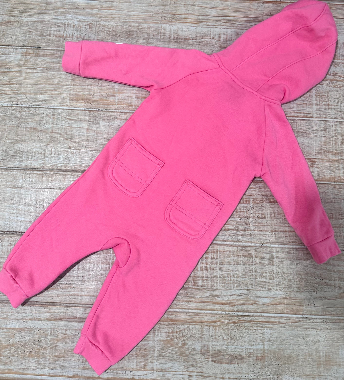 #108 Carhartt Girls Fleece Hooded Full Zip Pocket Onesie 6M NWOT