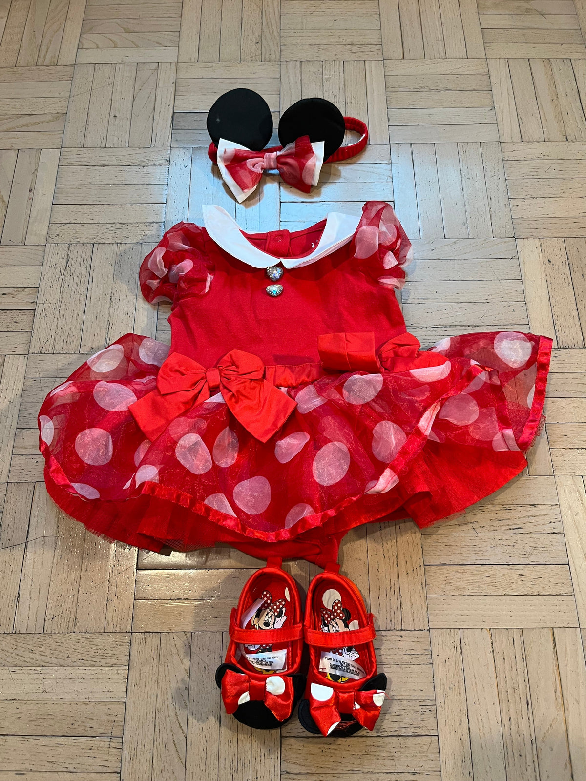#195 EUC Minnie Mouse Outfit, 9-12 months
