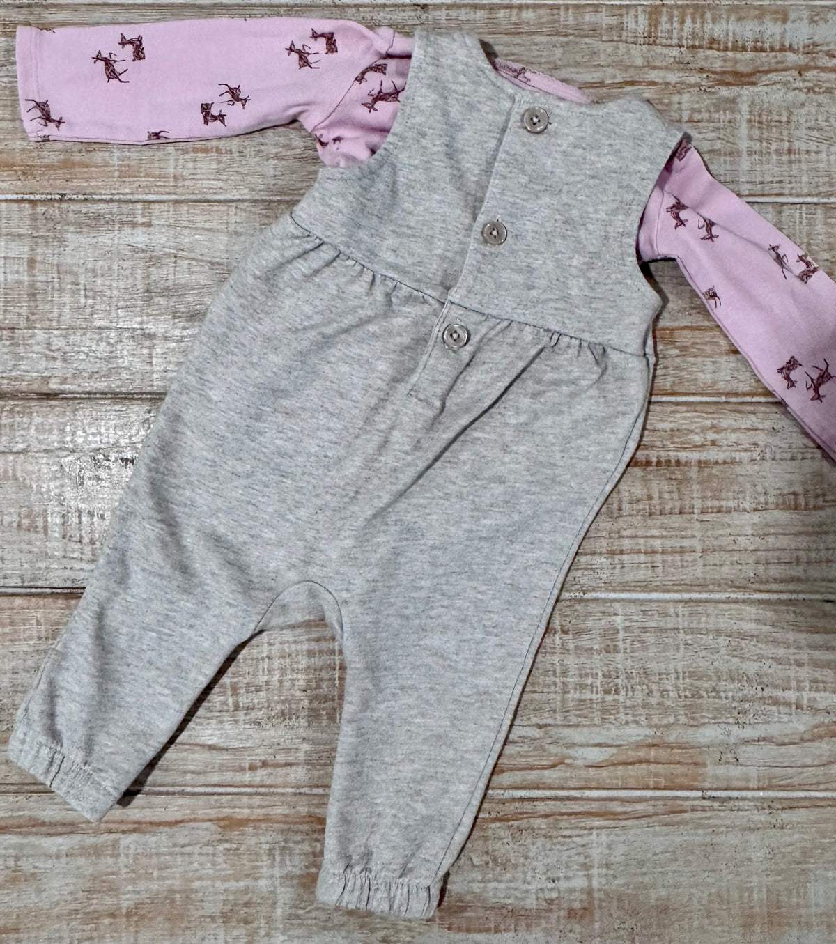 #108 Carters Infant Girl 2-piece Overall Set Size 6M EUC