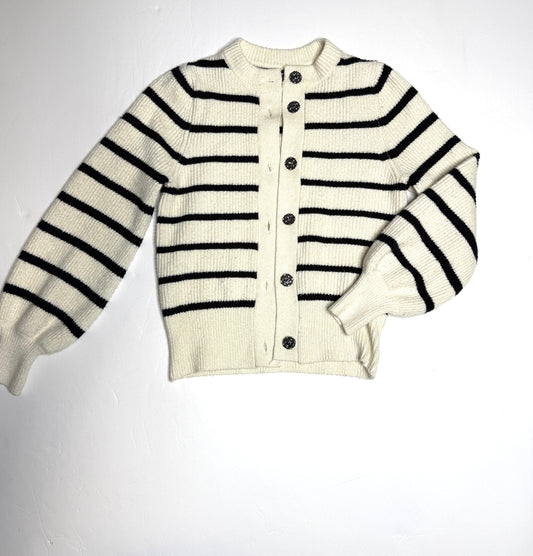 Seler 89 Women's Who What Wear Size Small Striped Cardigan With Jeweled Buttons VGUC