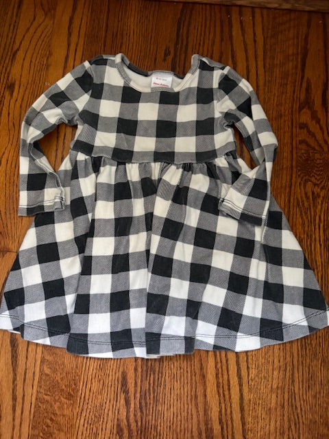 #34 Hanna Anderson Black Plaid Dress 2T