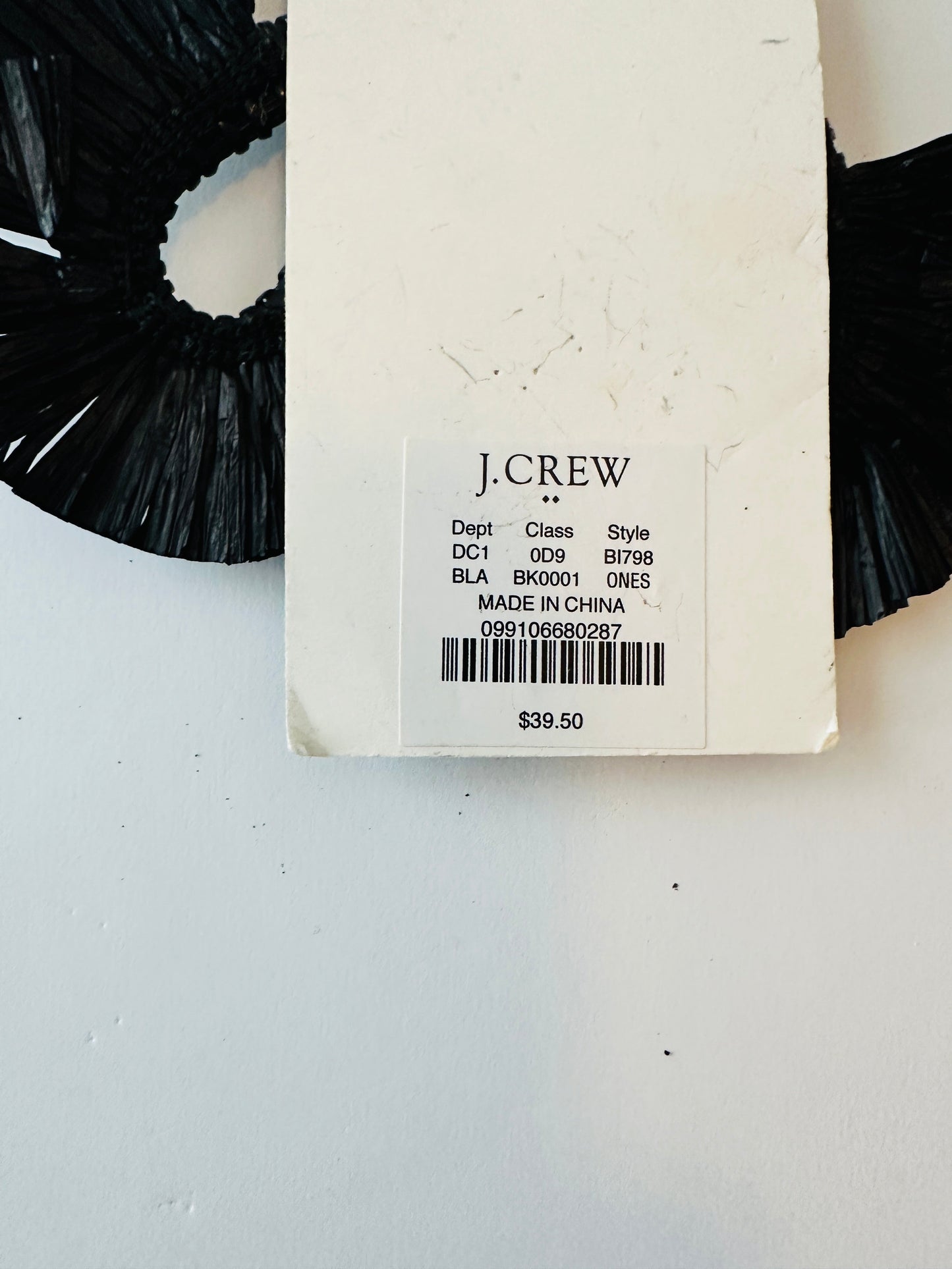 (#158)J.Crew | NWT | OS | black earrings | 45227